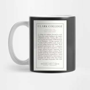 Clark University Vintage 1910 Advertisement - Worcester, Massachusetts Mug